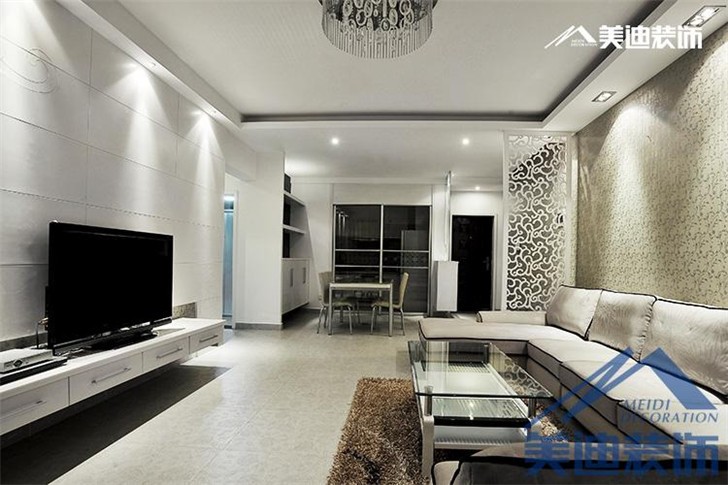 長沙現代簡約裝修案例-客廳