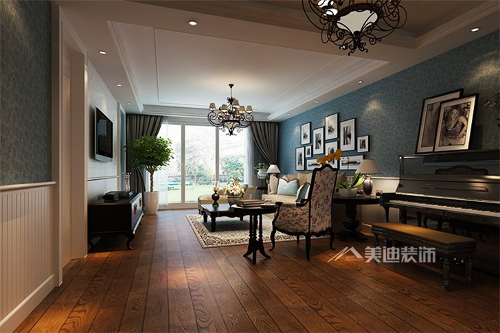 長沙云溪谷歐式裝修案例-客廳