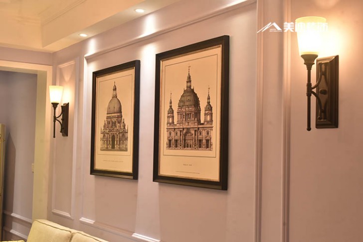 北辰三角洲美式風格100平米裝修案例-壁畫