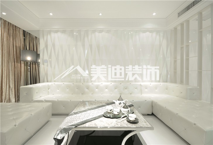 紅橡華園簡約現代風裝修案例圖—客廳