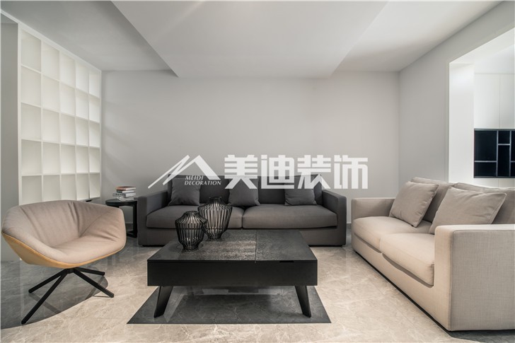 北辰三角洲現代簡約風裝修案例圖—客廳