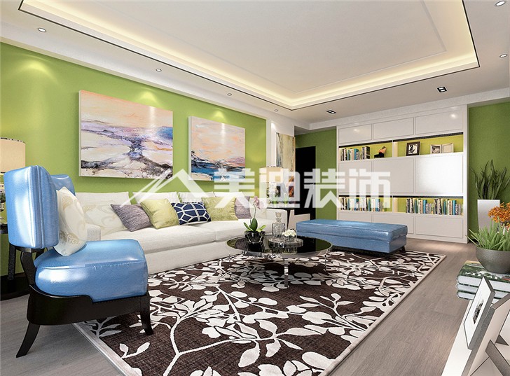 麗發(fā)新城現(xiàn)代風(fēng)裝修案例圖—客廳