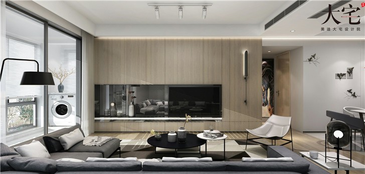 八方小區現代風裝修案例圖—客廳