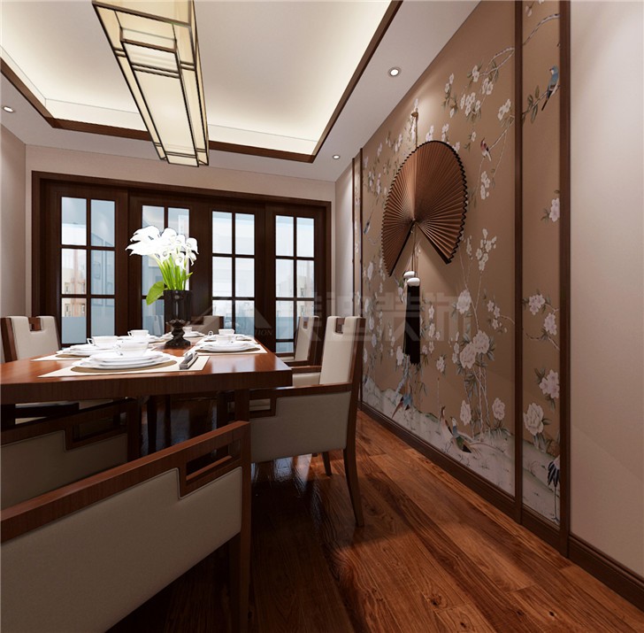 公園尚139平簡中風裝修案例圖—餐廳