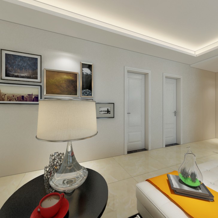 星月綠洲102平現代風裝修案例圖—客廳