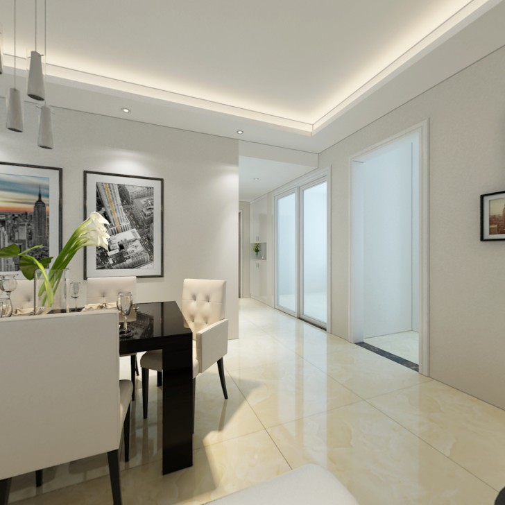 星月綠洲102平現代風裝修案例圖—餐廳