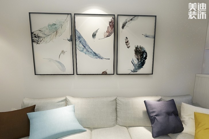 翰林居清新北歐120平米裝修效果圖--客廳