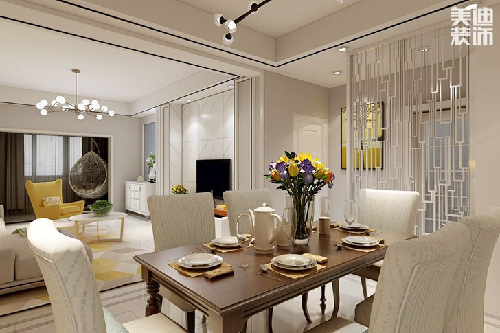 領御大廈現代簡約120平米裝修效果圖--餐廳