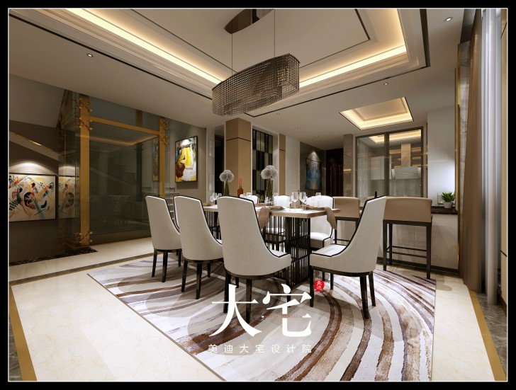 岳陽棠溪人家300平米現代簡約風格效果圖--餐廳