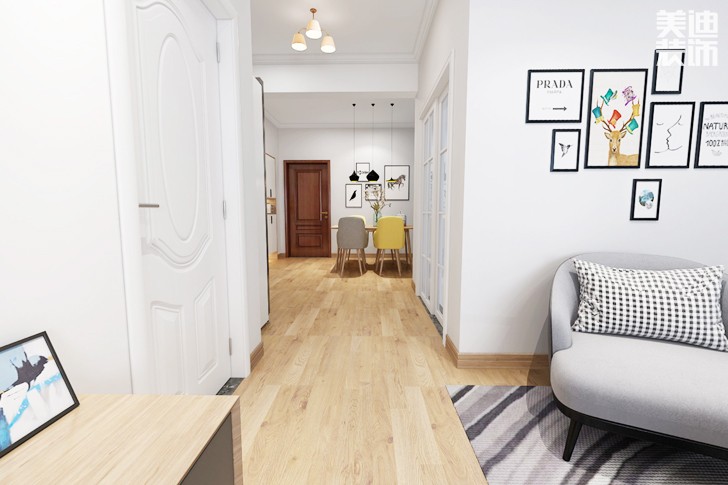 富基世紀(jì)公園86平米北歐風(fēng)格--過道