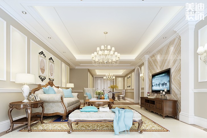 君悅天下歐美混搭裝修案例圖--客廳