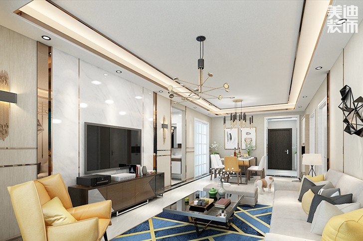 銀河新苑現代簡約裝修效果圖--客廳