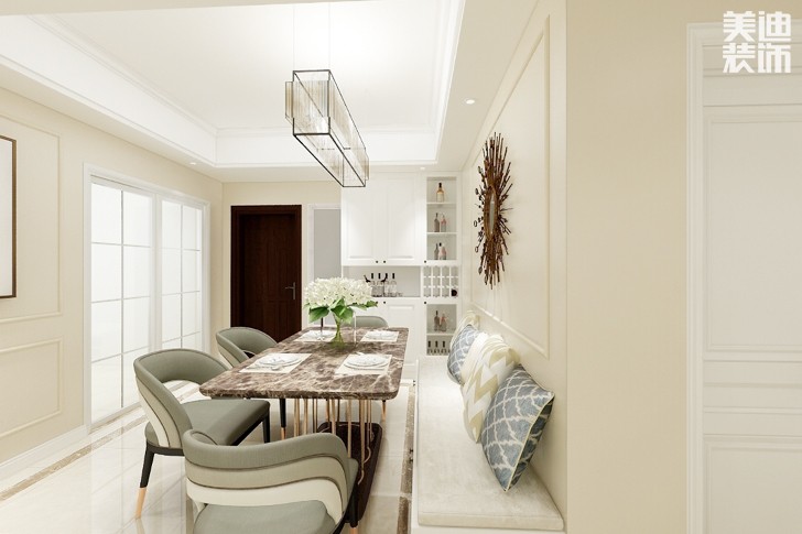 潤和長郡120平米美式風格案例效果圖--客廳