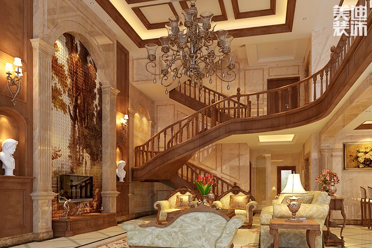 洞天一品美式風(fēng)格裝修案例圖--客廳