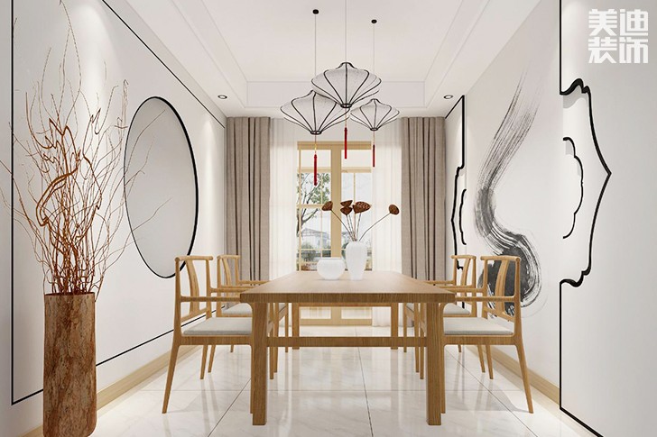 新月半島新中式裝修案例圖--餐廳