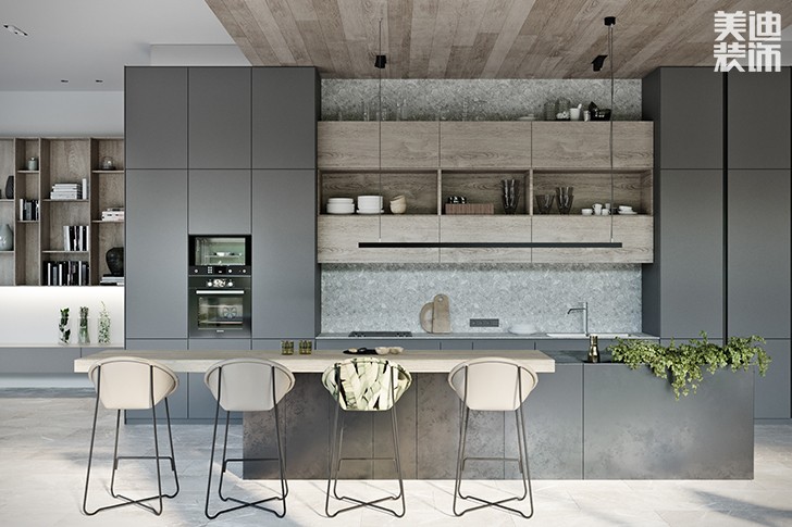 花明樓自建房132平米現代簡約風格--餐廳