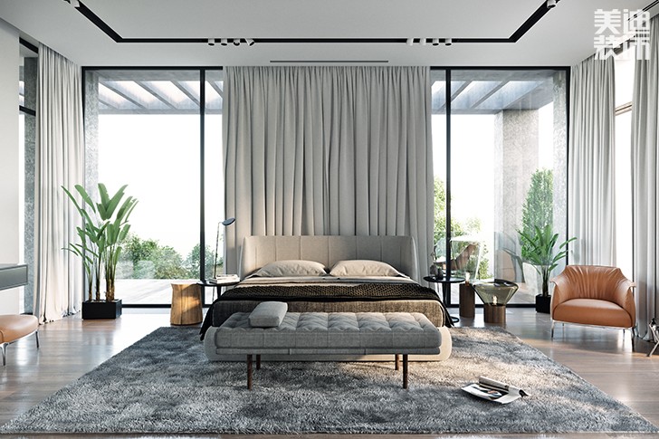 花明樓自建房132平米現代簡約風格-臥室