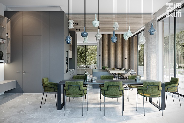 花明樓自建房132平米現代簡約風格-餐廳