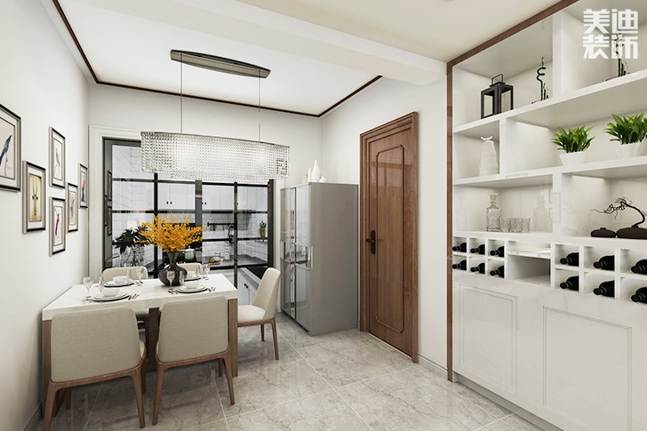 綠地世紀城120平現代簡約裝修案例圖--餐廳