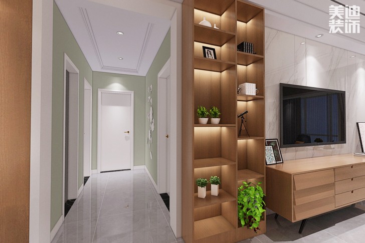 紫竹園124平米現(xiàn)代簡(jiǎn)約裝修效果圖--過道