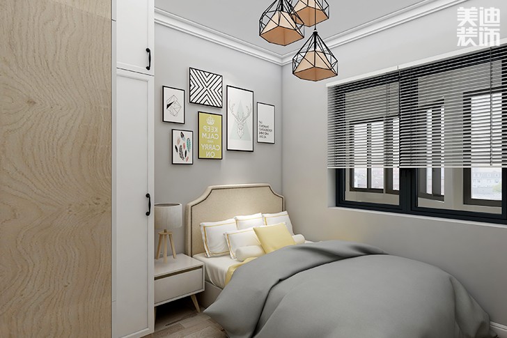 銀園公寓89平米現代簡約風格裝修效果圖--次臥1