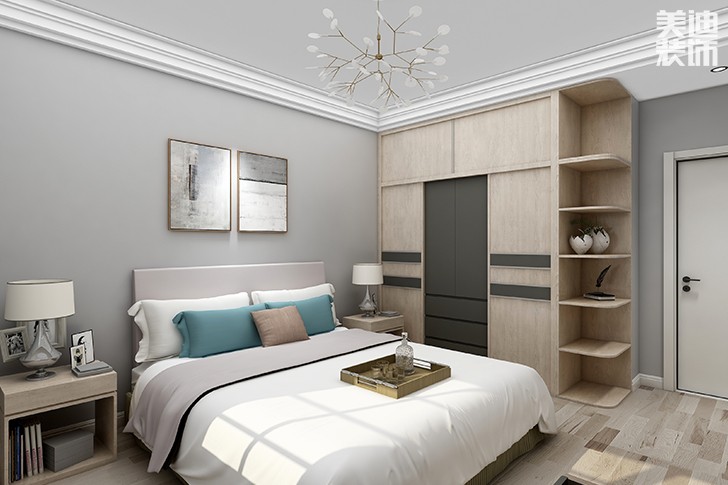 銀園公寓89平米現代簡約風格裝修效果圖--主臥2