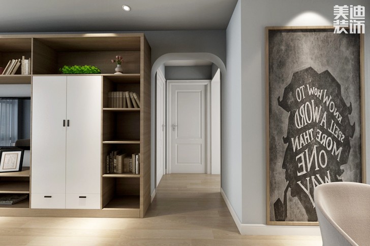 湖湘奧林匹克花園89平米北歐混搭風(fēng)格裝修效果圖--過(guò)道