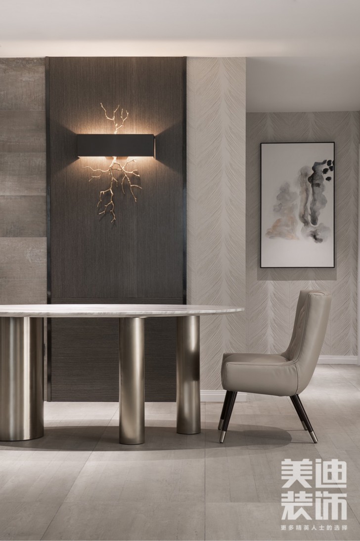 北辰定江洋180平現(xiàn)代簡(jiǎn)約風(fēng)格裝修案例實(shí)拍圖--餐廳