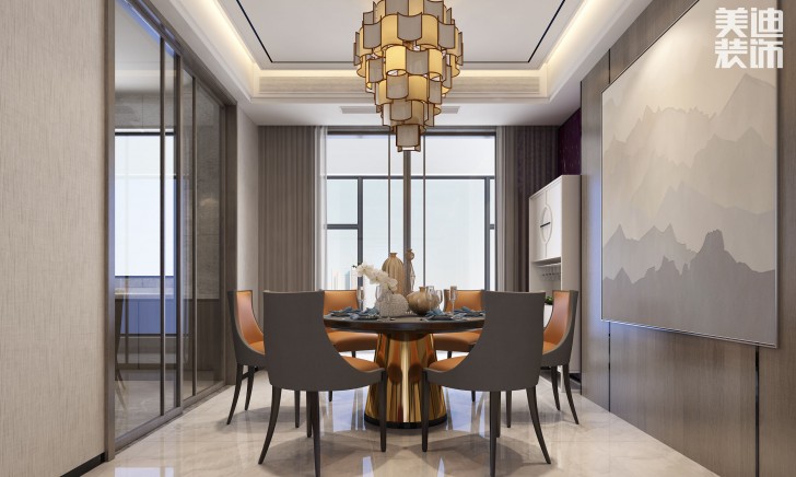 清溪川188平米新中式風格裝修案例效果圖--餐廳