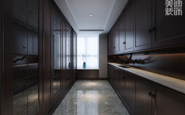 蘭僑公館320平米新中式風格裝修案例效果圖--書房