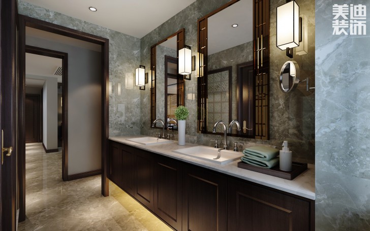 蘭僑公館320平米新中式風格裝修案例效果圖--梳妝臺