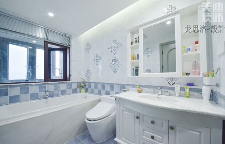 江山一號200平米灰調美式風格實拍案例--衛生間