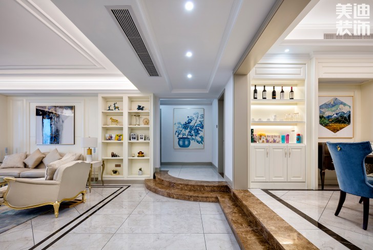 中隆國際御璽220平米美式輕奢風裝修案例實拍圖-過道