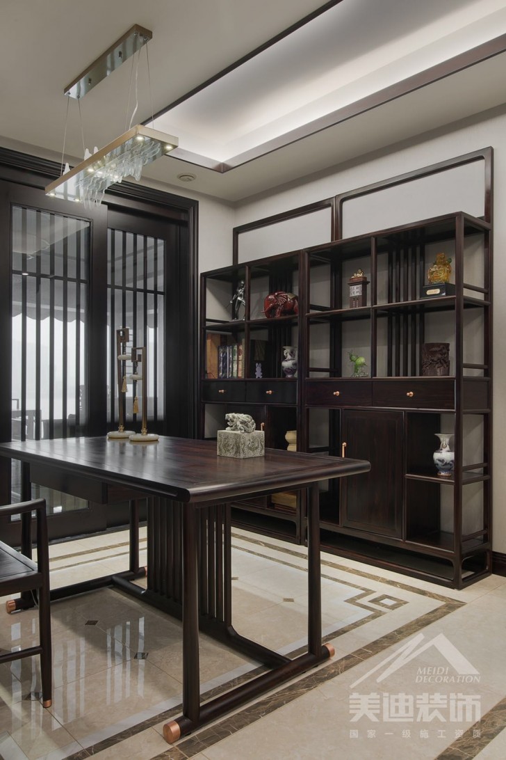 北辰定江洋285平米新中式風裝修案例實拍圖-茶室