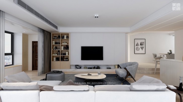 八方小區160㎡北歐風格案例效果圖