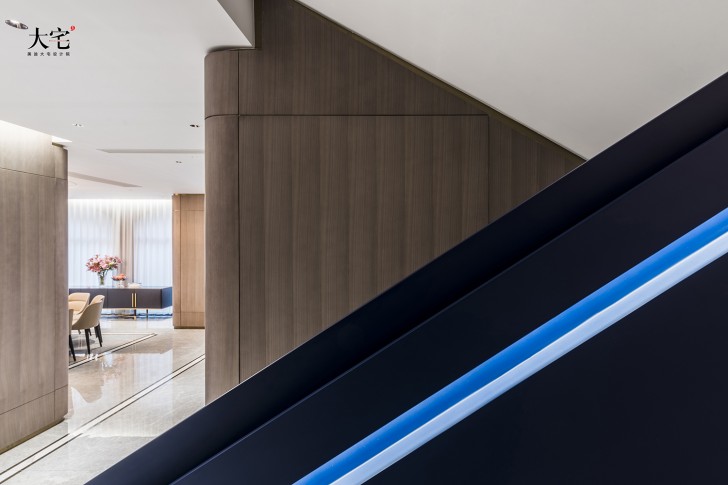 青竹湖曦園800平方米現代極簡風案例效果圖-過道