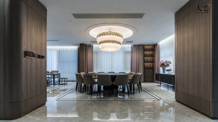 青竹湖曦園800平方米現代極簡風案例效果圖-餐廳