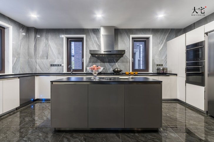 青竹湖曦園800平方米現代極簡風案例效果圖-廚房