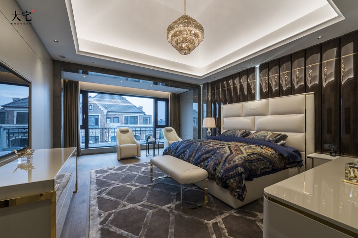 青竹湖曦園800平方米現代極簡風案例效果圖-臥室