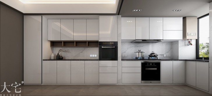 金地社區(qū)45平方米新中式禪意風(fēng)格案例效果圖-廚房