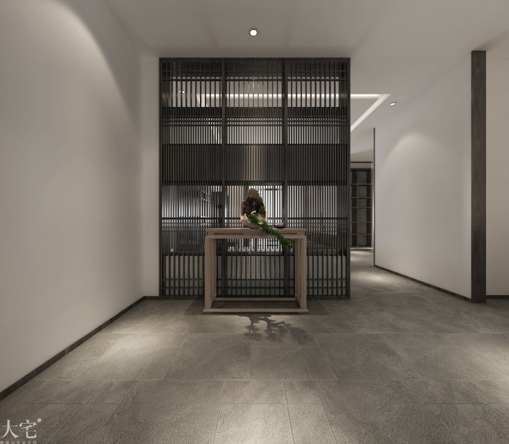 樹木嶺自然公寓120平方米新中式風(fēng)格茶室案例效果圖-玄關(guān)