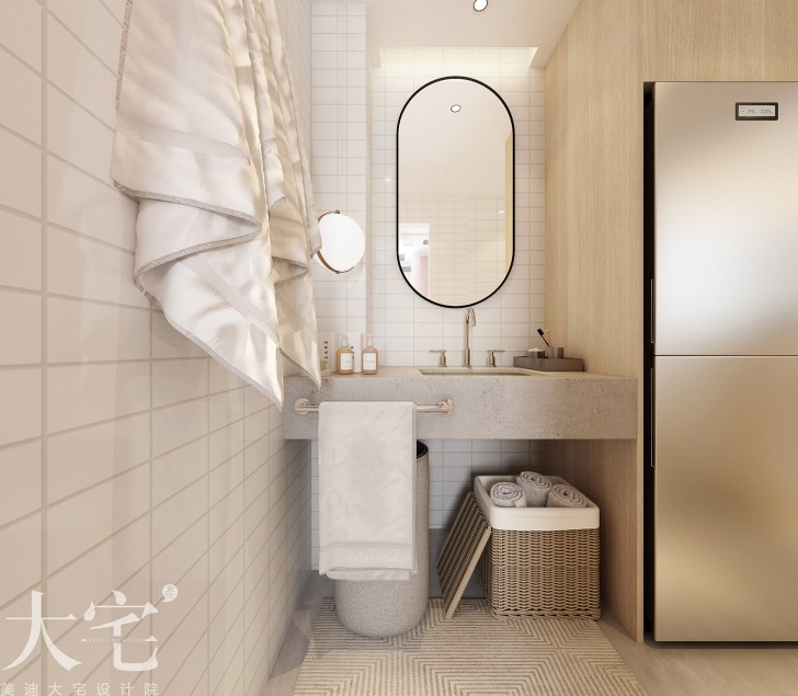 五一廣場(chǎng)商圈50平方米北歐風(fēng)格民宿公寓案例效果圖-衛(wèi)生間