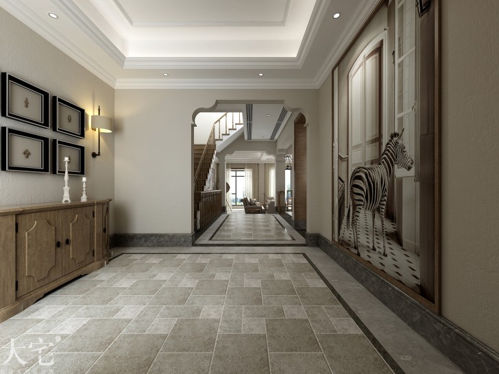 水印加州300平方米美式風格案例效果圖-過道