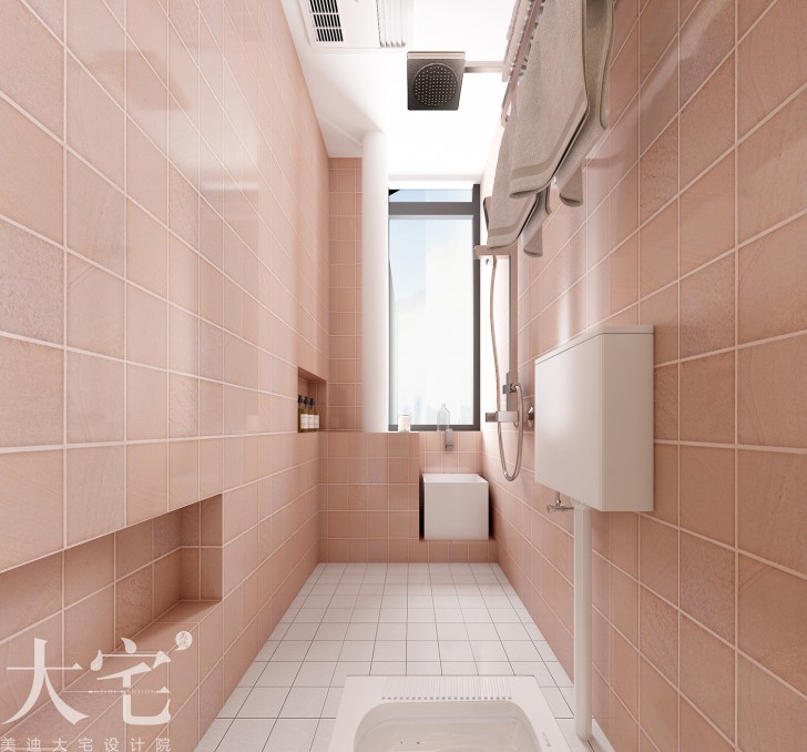 五一廣場(chǎng)商圈50平方米北歐風(fēng)格民宿公寓案例效果圖-衛(wèi)生間