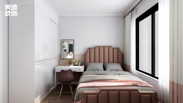 洋湖十八克拉130平方米法式輕奢風格案例效果圖—臥室