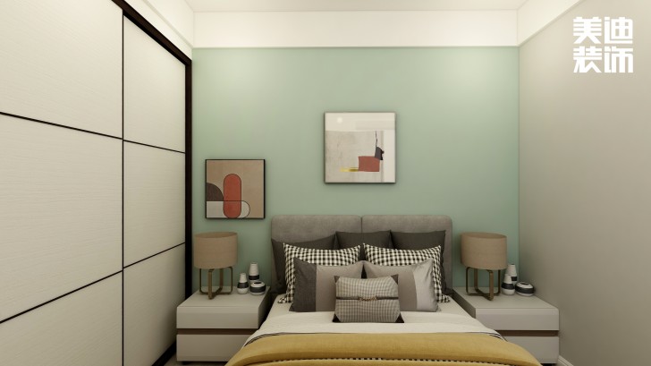 明發國際85㎡輕奢風格案例效果圖—臥室