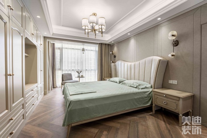 湘江世紀城153㎡法式輕奢風格實景案例圖-臥室