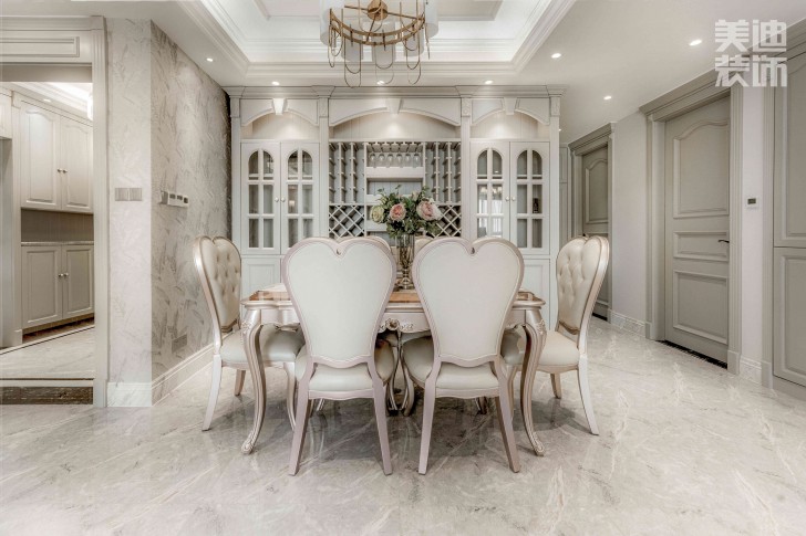 湘江世紀城153㎡法式輕奢風格實景案例圖-餐廳