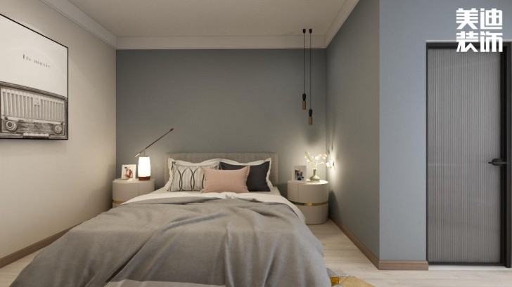 湘農(nóng)橋社區(qū)120㎡輕奢風格案例效果圖—臥室