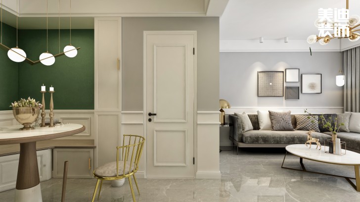 和立星雅苑75㎡北歐輕奢風格案例效果圖—餐廳